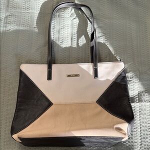 Nine West Black and Cream Tote Bag